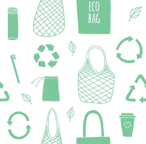 Ilustração Vetorial Conjunto Ícones Ecologia — Vetor de Stock