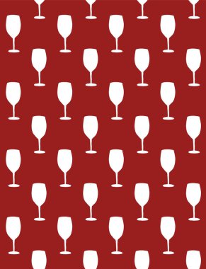 Şarap kadehi desenleri kırmızı renklerde.