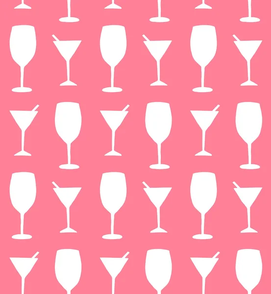 Motif Sans Couture Avec Des Verres Champagne — Image vectorielle