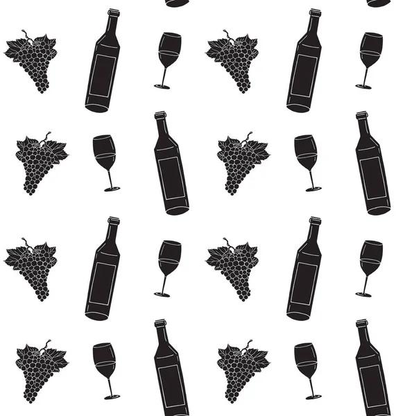 Vektorillustration Von Wein Und Alkoholischen Getränken — Stockvektor