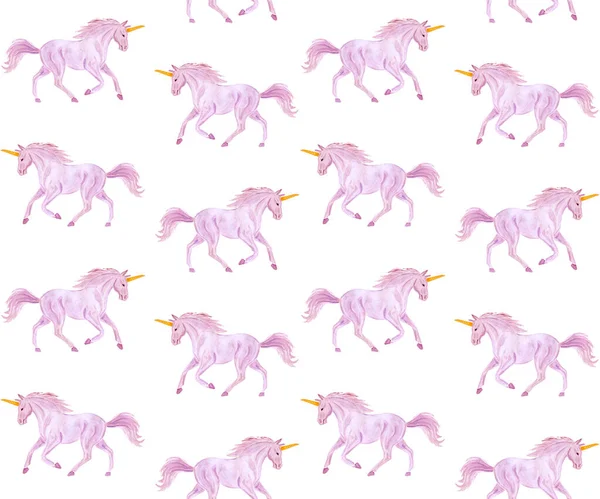 Pola Tak Berjahit Dari Gambar Tangan Unicorn — Stok Foto