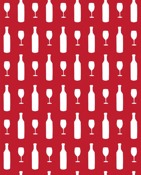 Weinflaschen Nahtloses Muster Vektorillustration — Stockvektor