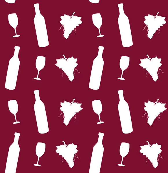 Verres Vin Motif Sans Couture — Image vectorielle