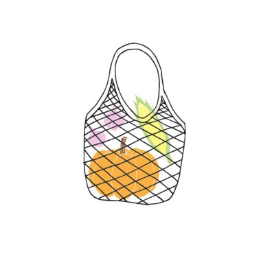 Eko alışveriş torbası, ekoloji konsepti, vektör illüstrasyonu