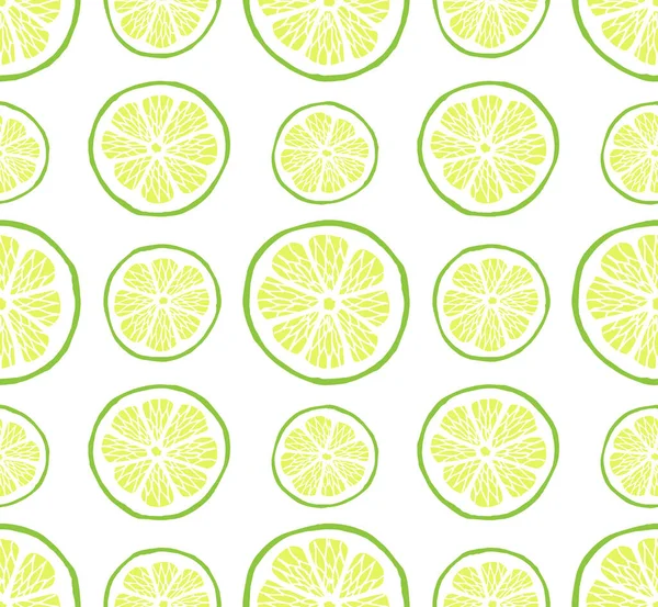 Patrón Sin Costuras Con Rodajas Limón Fondo Vector — Vector de stock