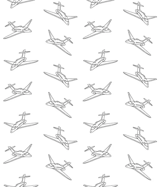 Hladký Vzor Vektorovou Ilustrací Letadel — Stockový vektor