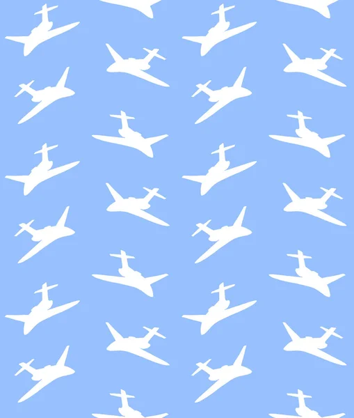 Padrão Sem Costura Com Aviões Ilustração Vetorial — Vetor de Stock