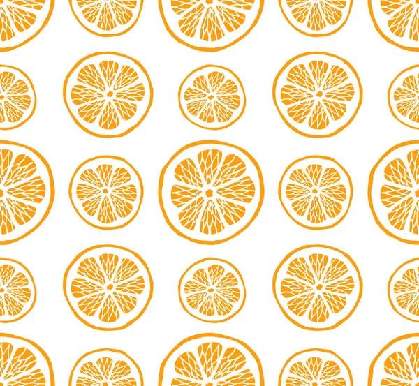 Бесшовный Рисунок Оранжевыми Ломтиками — стоковый вектор