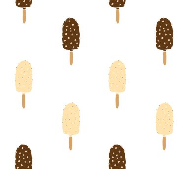 Beyaz arkaplanda dondurma deseni