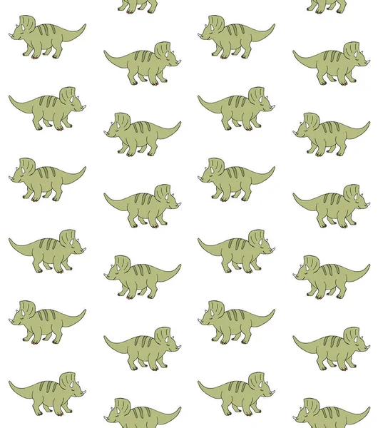 Motif Sans Couture Avec Illustration Vectorielle Dinosaures Mignons — Image vectorielle