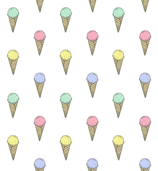 Vector Illustration Ice Cream Pattern — Stock Vector