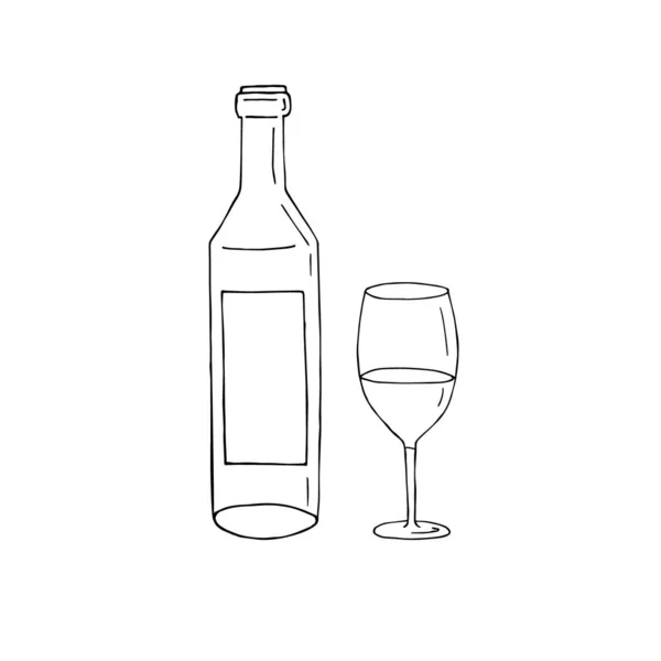 Wine Bottle Icon Outline Illustration Vector Line Icons Web — Stock Vector
