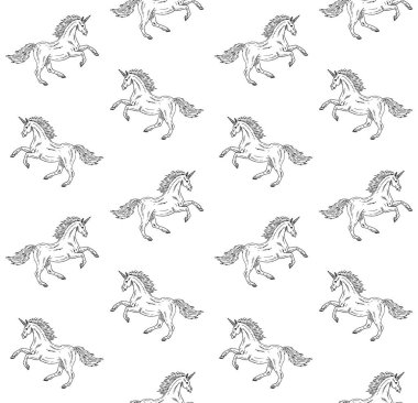 Tek boynuzlu atın kusursuz çizim kalıbı