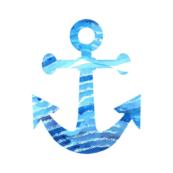 Silhouette of an anchor with watercolor background — Φωτογραφία Αρχείου