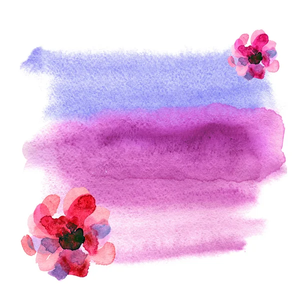 De achtergrond van de schattige aquarel wassen met roze aquarel bloemen. Uitnodiging. — Stockfoto