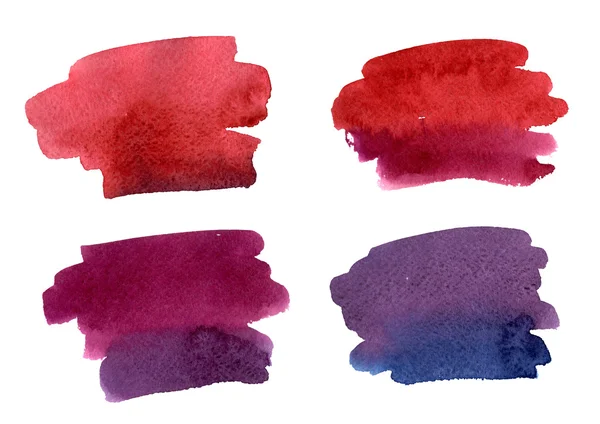 Conjunto de 4 molduras de pincel aquarela em cores vermelhas — Fotografia de Stock