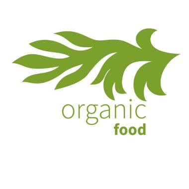 Organik gıda etiketi im yeşil renkler. Logo tasarım fikri