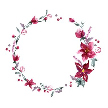 Şirin suluboya çiçek çerçeve.