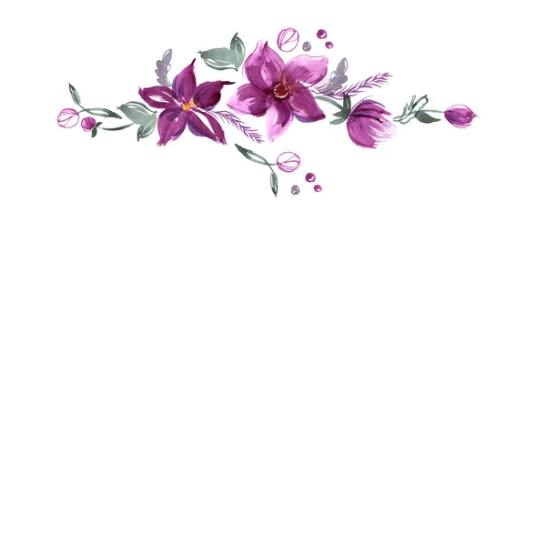 Niedlichen Aquarell Blume Rahmen. — Stockfoto