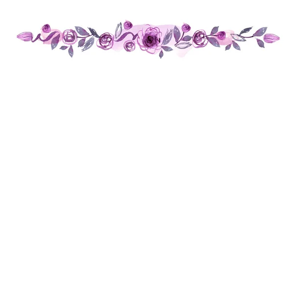 Niedlichen Aquarell handbemalten Blumenrahmen. — Stockfoto