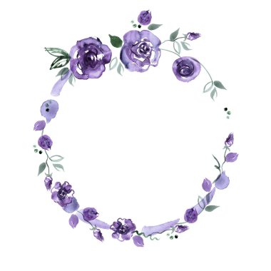 Şirin suluboya el boyalı çiçek