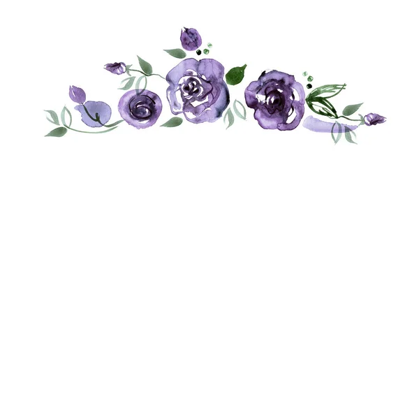 Aranyos akvarell kézzel festett, virág — Stock Fotó