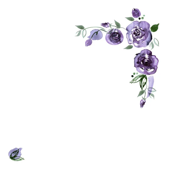 Aranyos akvarell kézzel festett, virág — Stock Fotó