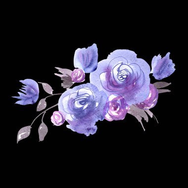 Şirin suluboya el çiçek boyalı