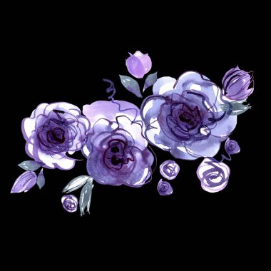 Şirin suluboya el çiçek boyalı