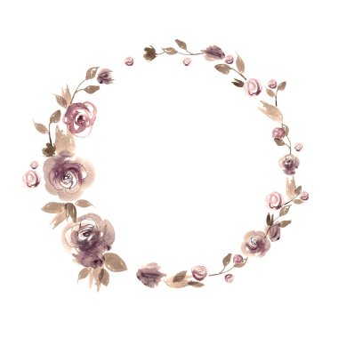 Şirin suluboya çiçek çerçevede