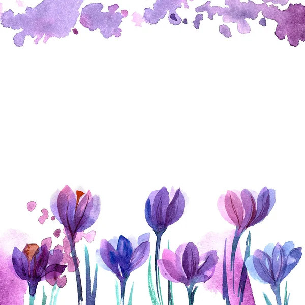 Söt akvarell blomma bakgrund med — Stockfoto