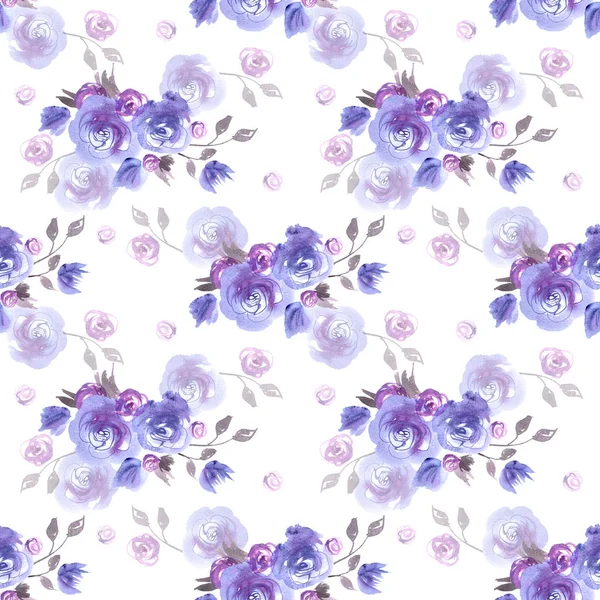 Handbemalte Aquarell nahtlose florale — Stockfoto