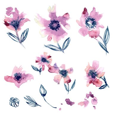 Suluboya el soyut bahar boyalı