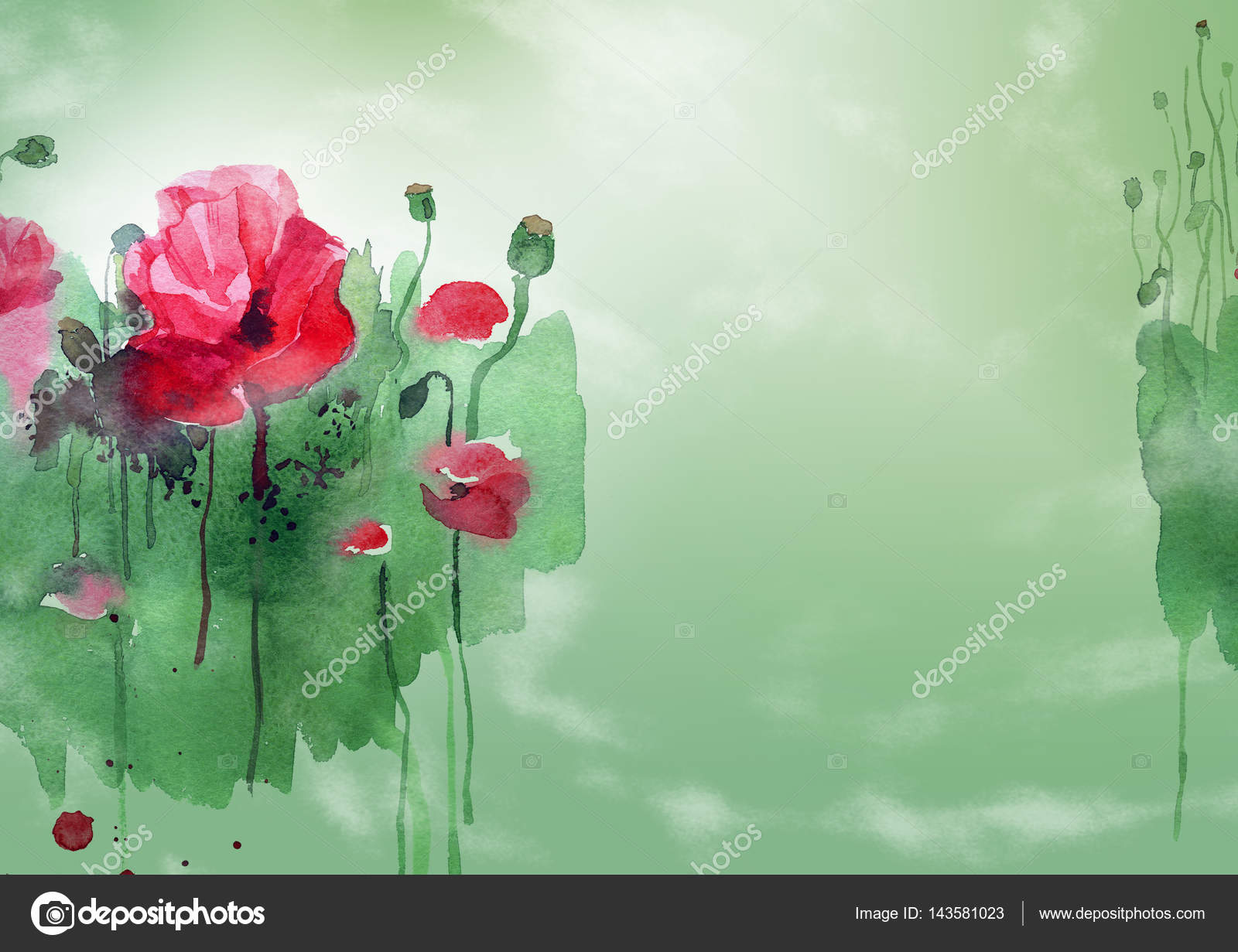 Sfondo floreale con dipinto a mano — Foto Stock © efremova ...