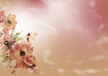 El boyalı ile çiçek arka plan