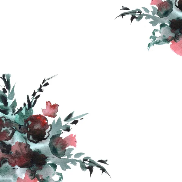 Hand painted watercolor floral background. — Stock Photo, Image