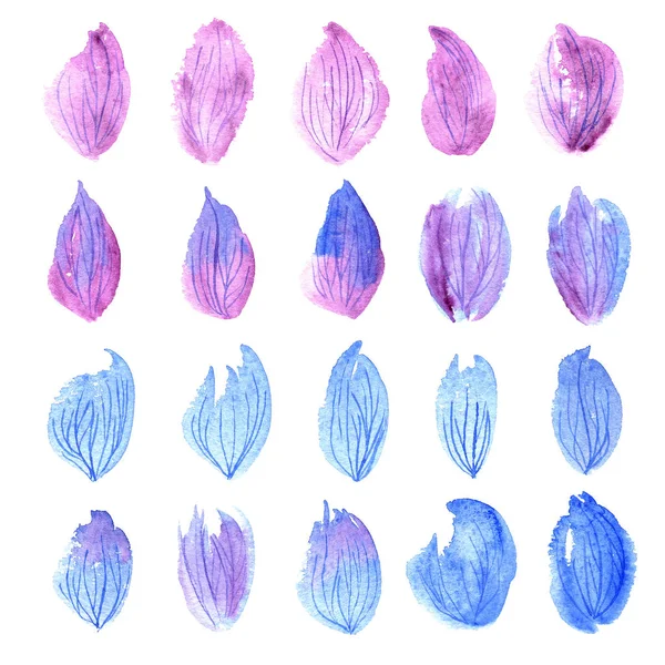 Aquarel hand geschilderd blauw en — Stockfoto