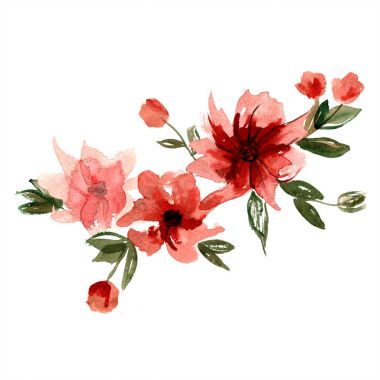 Şirin suluboya el çiçek boyalı.