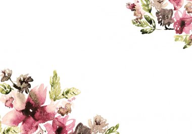 Şirin suluboya çiçek arka plan. Davet. Düğün kartı. Doğum günü kartı