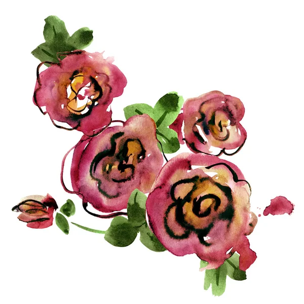 Rosa pintada à mão aquarela. Elementos para design — Fotografia de Stock