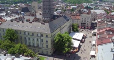 Lviv uçak pazarı kullanarak çevrenin yayılma alanı kuşbakışı.
