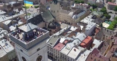 Lviv uçak pazarı kullanarak çevrenin yayılma alanı kuşbakışı.