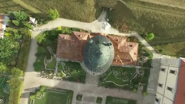 Aerial shooting of the Zolochiv castle — Stock Video