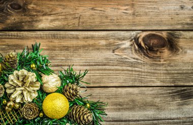 Noel dekorasyonu, arka plan kopya alanı ile