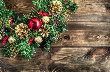  Noel çerçeve ahşap arka plan süsler ile