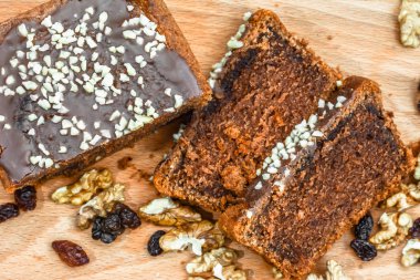 Noel kurabiye, çikolatalı kek, kavram, üstten görünüm pişirme