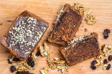 Noel kurabiye, çikolatalı kek, kavram, üstten görünüm pişirme