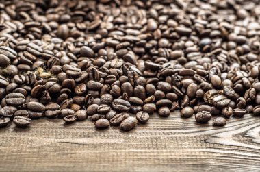 Kavrulmuş kahve çekirdekleri, doku ve arka plan