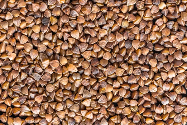 Raw cereal grain - buckwheat texture background, a concept of healthy eating — Stock Photo, Image