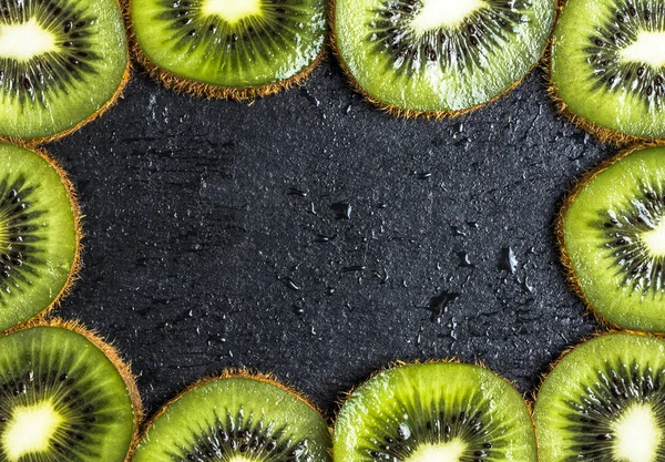 Fruit frame from kiwi slices.